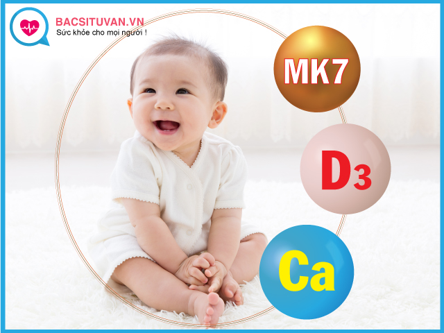 Khi bổ sung canxi cho bé cần chú ý đến thành phần MK7, Canxi nano và Vitamin D3