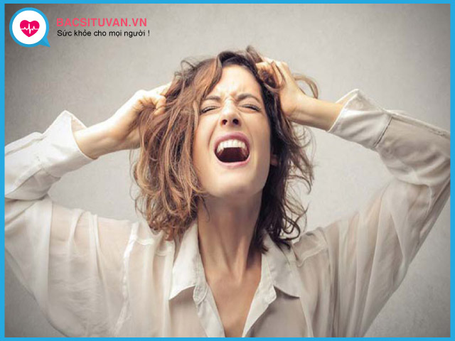 Phụ nữ bị rối loạn nội tiết tố thường tâm lý hay thay đổi, dễ bị stress, nóng giận, cáu gắt, trầm cảm