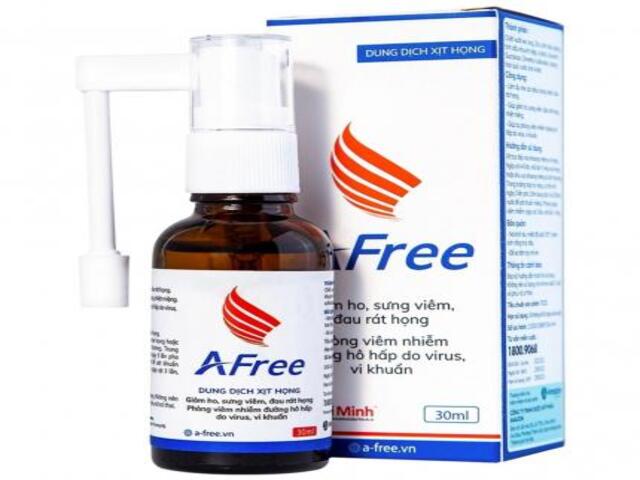 Dung dịch xịt họng Afree giảm ho, sưng viêm, đau rát họng
